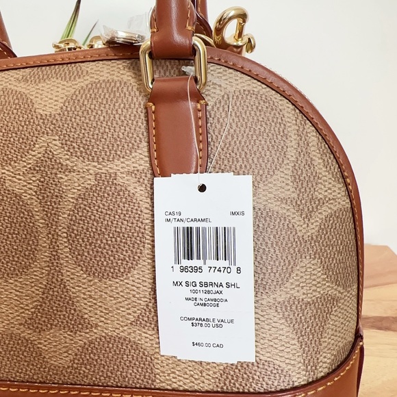 NWT Coach Sabrina Satchel Bag‎ In Signature Canvas - Picture 5 of 10